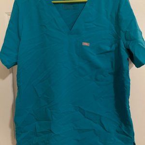 Figs Teal Scrub Top